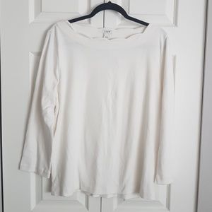 J Crew scalloped neckline long sleeve top